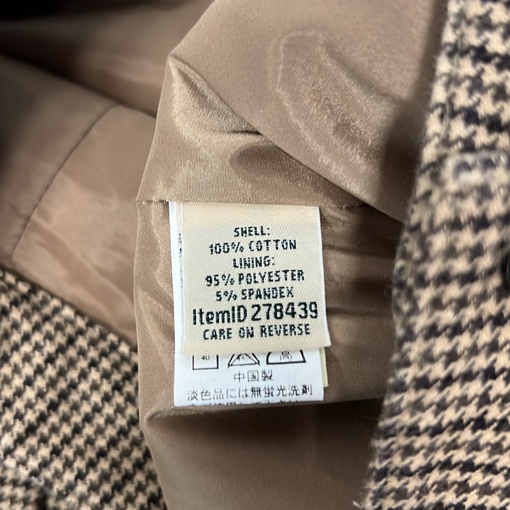 L.L. Bean Womens Houndstooth Dress Pants Classic Fit 14 Tan Classic Old Money - Picture 9 of 9
